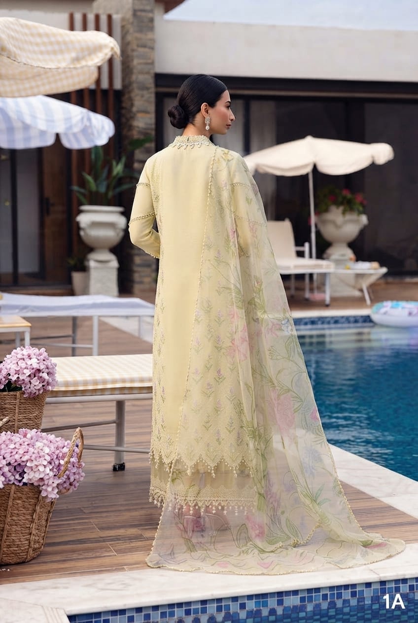 Navy Blue Paisley Embroidered Suit