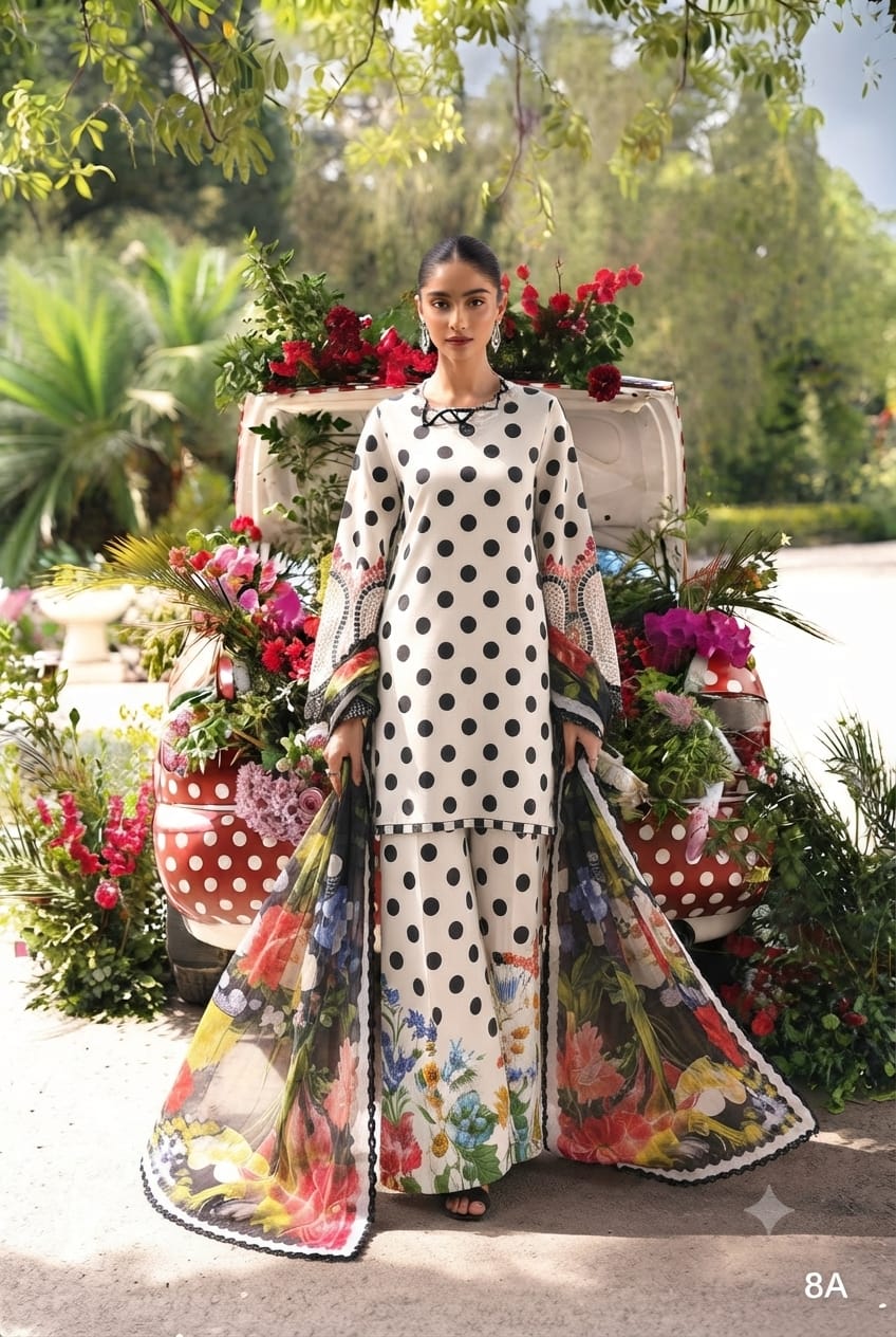 Orange Floral Embroidered Suit with Shell Details