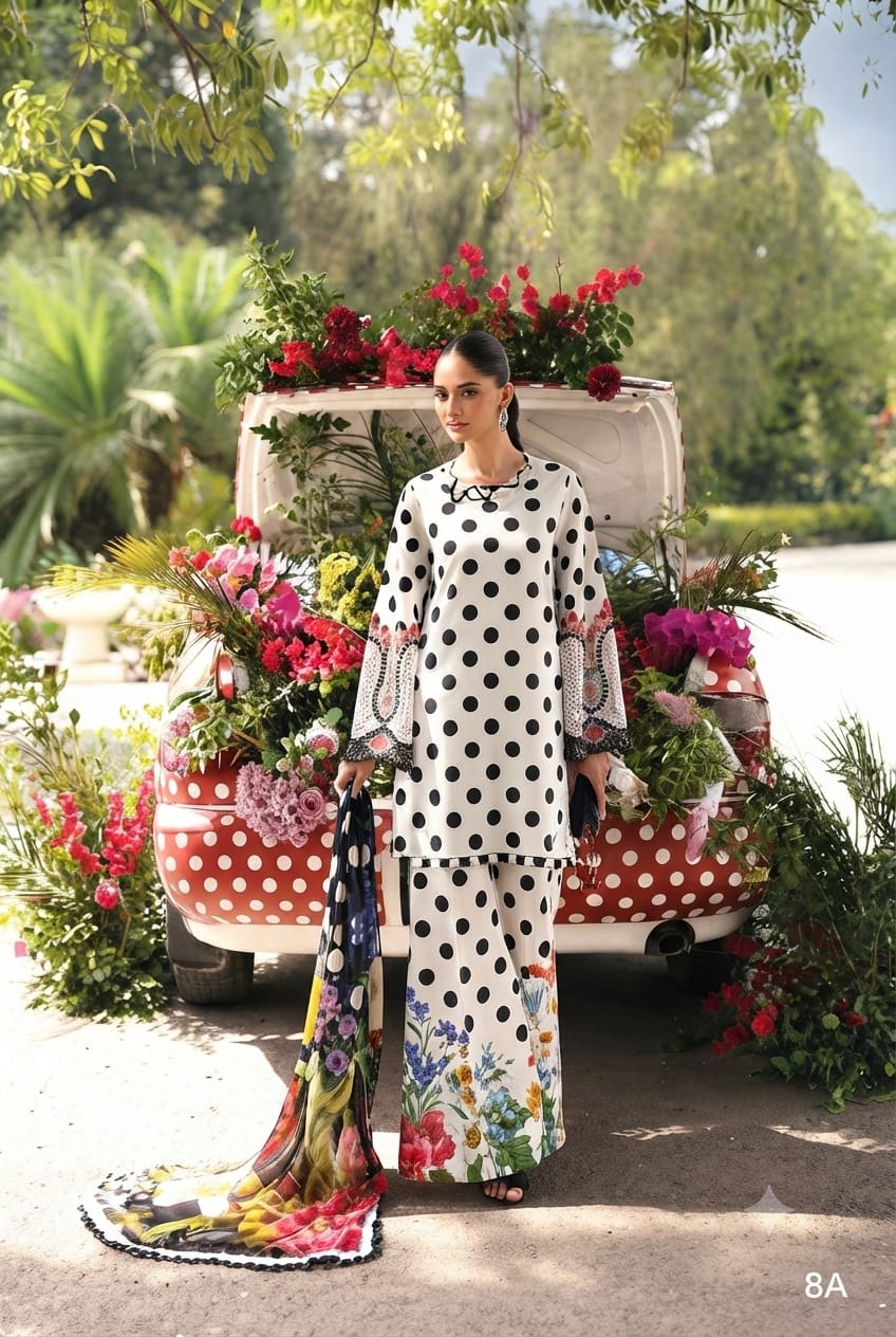 Orange Floral Embroidered Suit with Shell Details