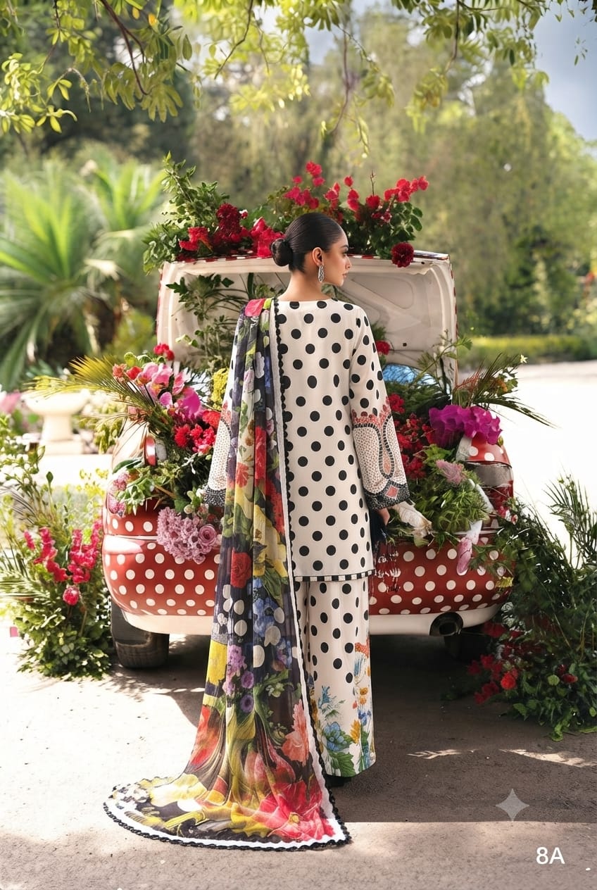 Orange Floral Embroidered Suit with Shell Details