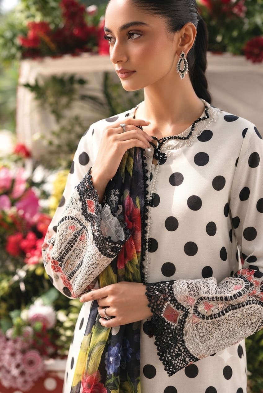 Orange Floral Embroidered Suit with Shell Details