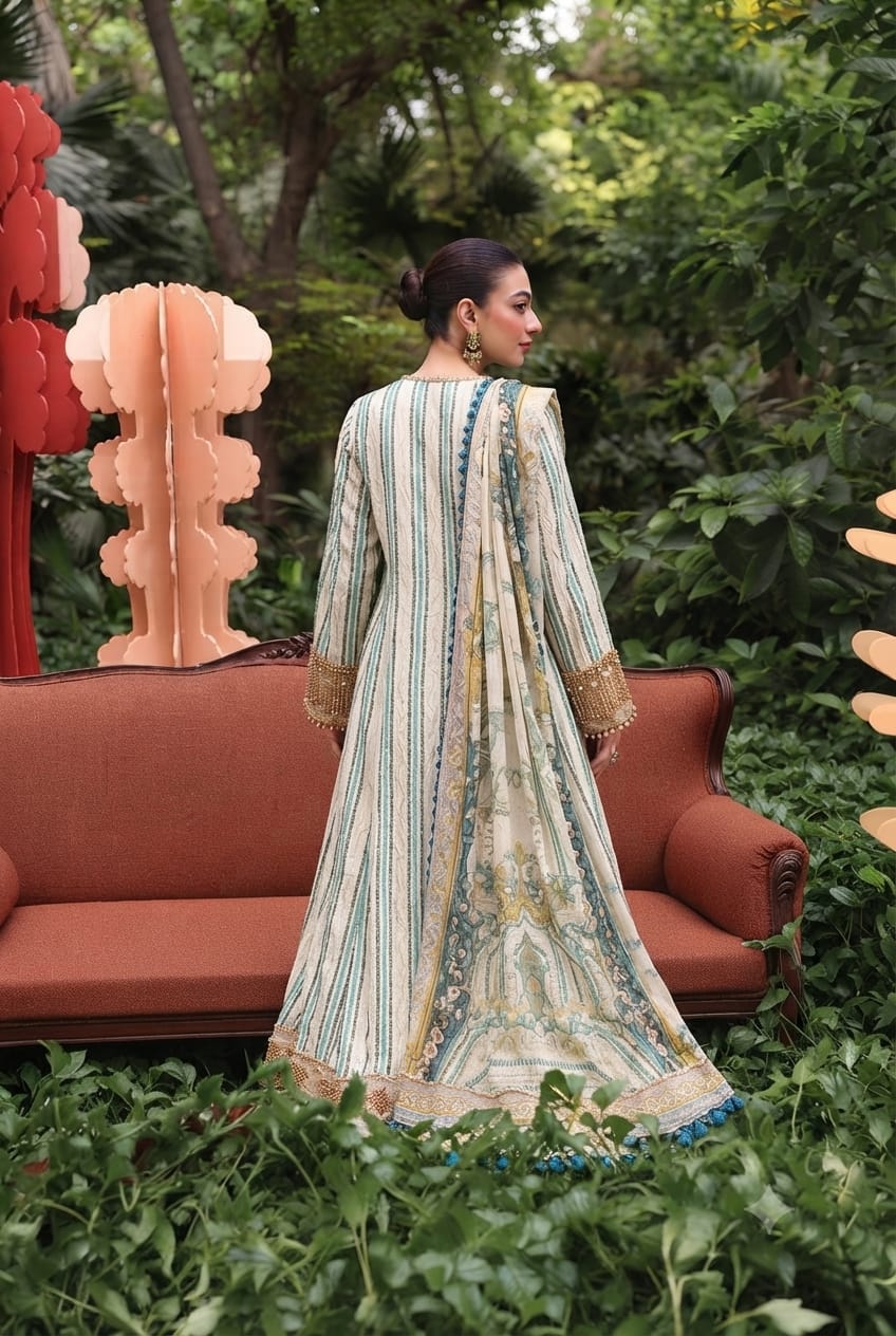 Pastel Floral Embroidered Kurta with Lace
