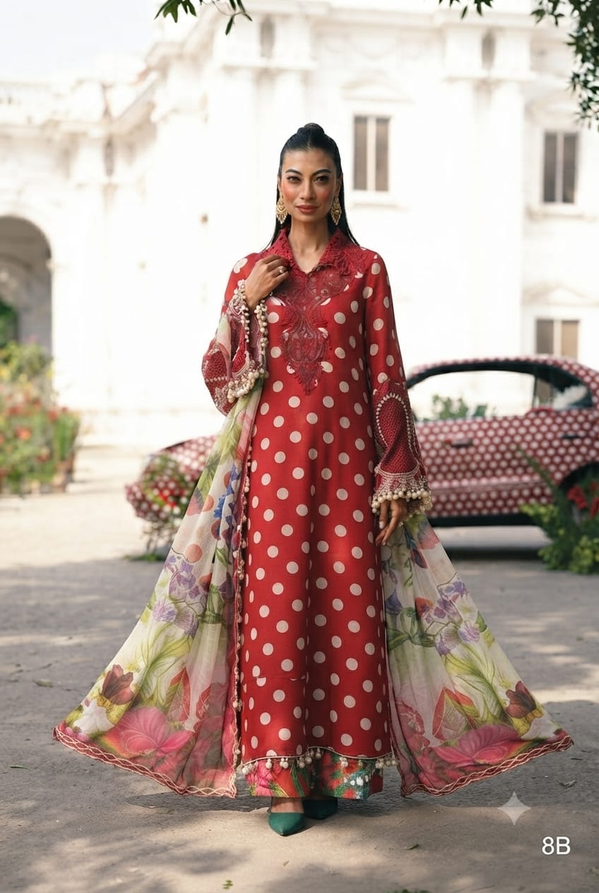 Yellow Embroidered Chiffon Suit