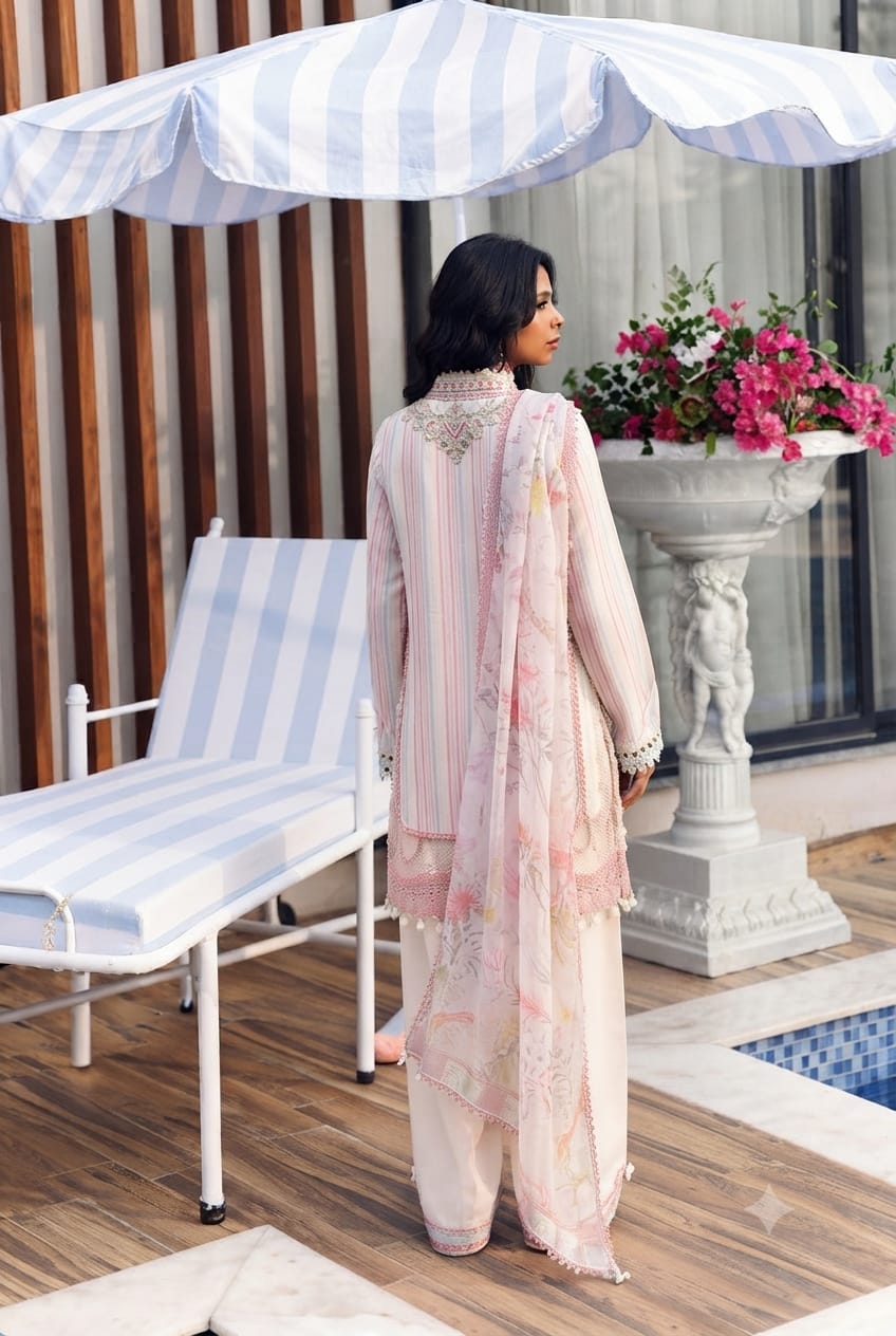 Red Polka Dot Embroidered Kaftan
